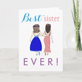 最も最高のな姉妹! サンキューカード