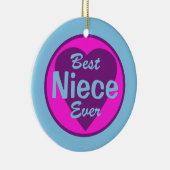 最も最高のな姪のパーソナライズなオーナメント セラミックオーナメント (右)