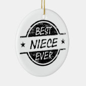 最も最高のな姪の黒 セラミックオーナメント (右)