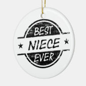 最も最高のな姪の黒 セラミックオーナメント (左)