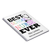 最も最高のな学校のナースのパーソナライズなタイポグラフィ ノートブック (右側)