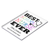 最も最高のな学校のナースのパーソナライズなタイポグラフィ ノートブック (左側)