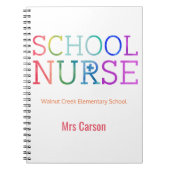 最も最高のな学校のナースのパーソナライズなタイポグラフィ ノートブック (正面)