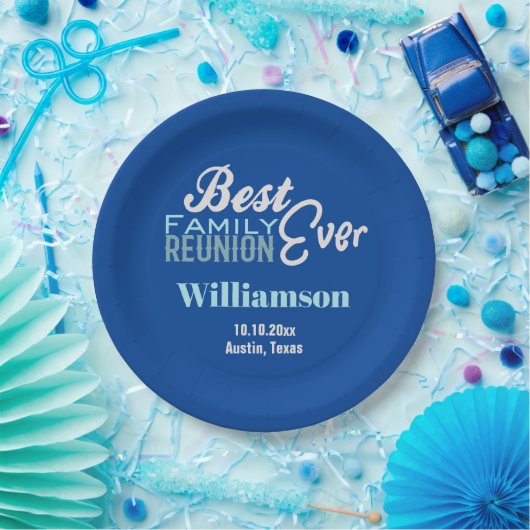 最も最高のな家族会のピクニックパーティーの青 ペーパープレート (パーティー)