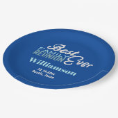 最も最高のな家族会のピクニックパーティーの青 ペーパープレート (アングル)