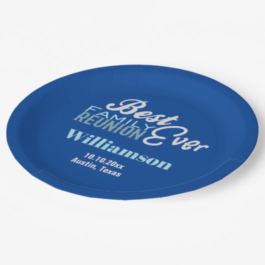 最も最高のな家族会のピクニックパーティーの青 ペーパープレート (アングル)