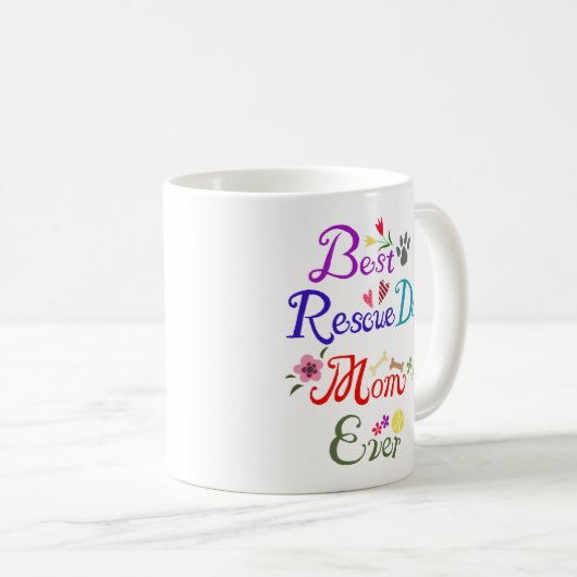 最も最高のな救助犬のお母さんのマグの幸せな救助犬のマグ コーヒーマグカップ (正面右)