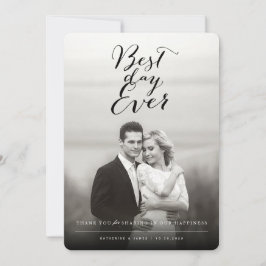 最も最高のな日のスタイリッシュな原稿の写真のモダンな結婚式 サンキューカード