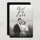 最も最高のな日のスタイリッシュな原稿の写真のモダンな結婚式 サンキューカード (正面/裏面)