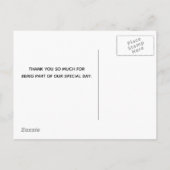 最も最高のな日のモダンな写真の結婚式は感謝していしています 案内ポストカード (裏面)