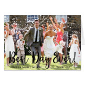 最も最高のな日のモダンな結婚式はメッセージカード感謝していしています (正面横)