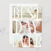 最も最高のな日のモダンな結婚式は感謝していしています 案内状 (正面/裏面)