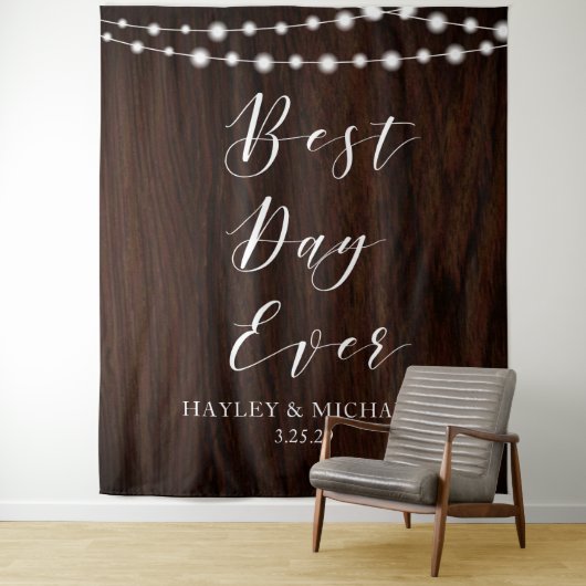 最も最高のな日の素朴な木製の結婚式の写真の背景幕 タペストリー (インサイチュ)