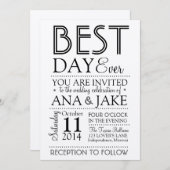 最も最高のな日の結婚式招待状 招待状 (正面/裏面)