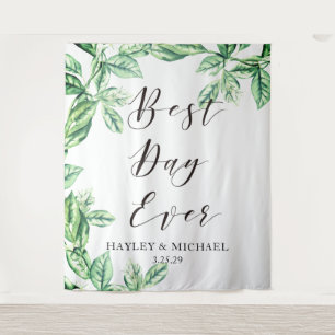 最も最高のな日の緑の草木の結婚式の写真の背景幕 タペストリー