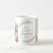 最も最高のな曾祖母の花のリースの写真のマグ コーヒーマグカップ (中央)