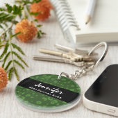 最も最高のな歯科医の名前をカスタムするの緑のヒョウ キーホルダー (正面右)