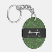 最も最高のな歯科医の名前をカスタムするの緑のヒョウ キーホルダー (正面左)