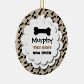 最も最高のな犬のかわいい犬用の骨のカスタムな写真A2 TAN セラミックオーナメント (右)