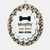 最も最高のな犬のかわいい犬用の骨のカスタムな写真A2 TAN セラミックオーナメント (左)