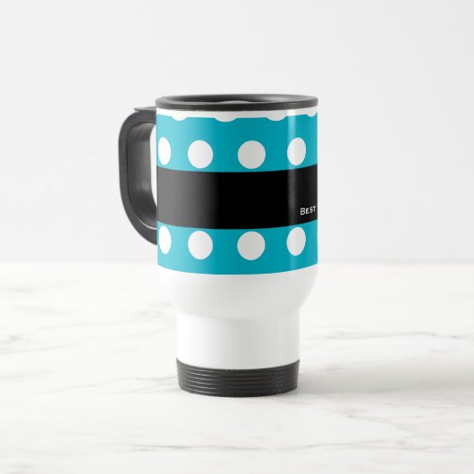 最も最高のな理学療法士の水の白い水玉模様V17A トラベルマグ (正面左)