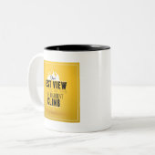 最も最高のな眺めは堅い上昇の後で来ます ツートーンマグカップ (正面左)