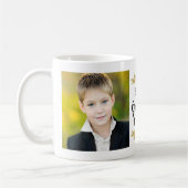 最も最高のな祖母の金ゴールドの花のカスタムの写真 コーヒーマグカップ (左)