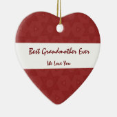 最も最高のな祖母愛赤い花の星 セラミックオーナメント (右)