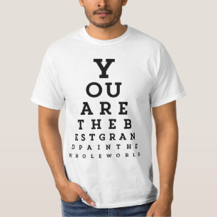 最も最高のな祖父のタイポグラフィ  Snellenの図表のTシャツ Tシャツ