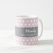 最も最高のな継娘のピンクおよび白い水玉模様V07 コーヒーマグカップ (正面右)