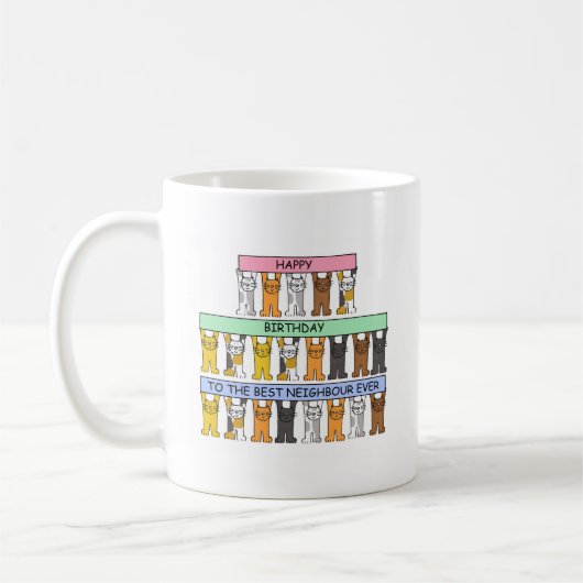 最も最高のな隣人へのハッピーバースデー コーヒーマグカップ (左)