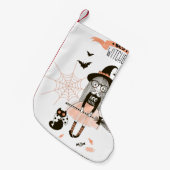最も最高のな魔法使いのハッピーハローウィン スモールクリスマスストッキング (正面 (吊り時))