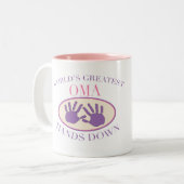 最も最高のなOmaはTシャツを渡します ツートーンマグカップ (正面左)