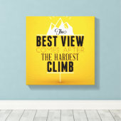 最も最高の難い登る後の景色 キャンバスプリント (インサイチュ (ウッドフロア))