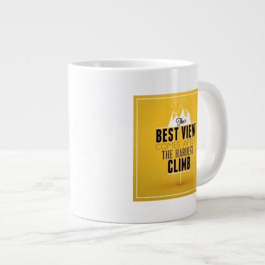 最も最高の難い登る後の景色 ジャンボコーヒーマグカップ (正面右)