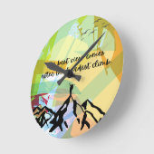 最も最高の難い登る後の景色 ラウンド壁時計 (傾斜)