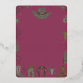 最も望まれている小さなテキサス州女性のカーボーイ誕生日 箔招待状 (裏面)