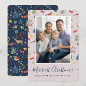 最も楽しいクリスマスの台本パターン写真 シーズンカード (正面/裏面)