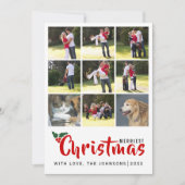 最も楽しいクリスマスコラージュ 9枚の写真カード 招待状 (正面)
