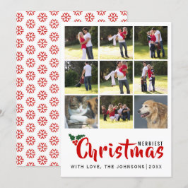 最も楽しいクリスマスコラージュ 9枚の写真カード 招待状