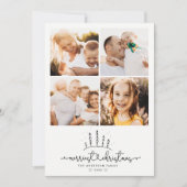 最も楽しいクリスマスツリーのモダン写真コラージュ シーズンカード (正面)