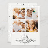 最も楽しいクリスマスツリーのモダン写真コラージュ シーズンカード (正面/裏面)