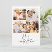 最も楽しいクリスマスツリーのモダン写真コラージュ シーズンカード (スタンド正面)