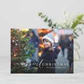 最も楽しいクリスマス シンプルでエレガントな1枚の写真 シーズンカード (スタンド正面)