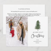 最も楽しいクリスマス、家族の写真、クリスマスツリー シーズンカード (正面/裏面)