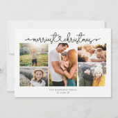 最も楽しいクリスマス 現代的なスクリプトの写真コラージュ シーズンカード (正面)