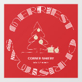 最も楽しいクリスマス 赤 ウィンドウサイン (シート)