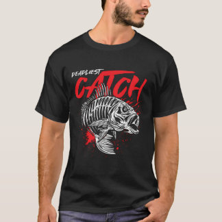 最も死んだキャッチアングラー漁師ギフト Tシャツ