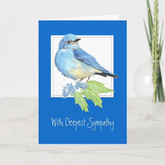 最も深いカスタマイズ悔やみや弔慰、マウンテン・ブルーバード カード (正面)