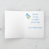 最も深いカスタマイズ悔やみや弔慰、マウンテン・ブルーバード カード (内部)